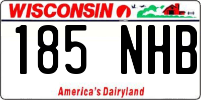 WI license plate 185NHB