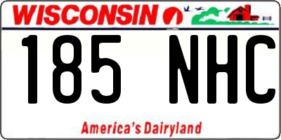 WI license plate 185NHC