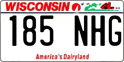 WI license plate 185NHG