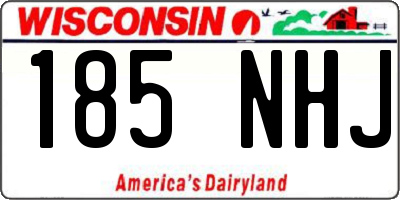 WI license plate 185NHJ