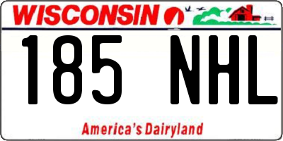 WI license plate 185NHL