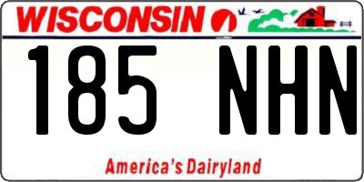 WI license plate 185NHN