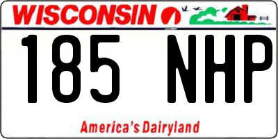 WI license plate 185NHP