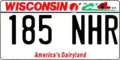 WI license plate 185NHR