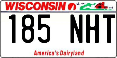 WI license plate 185NHT
