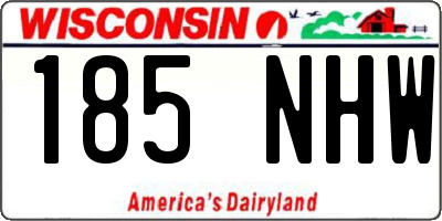 WI license plate 185NHW