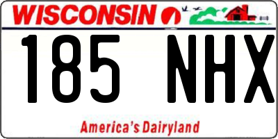 WI license plate 185NHX