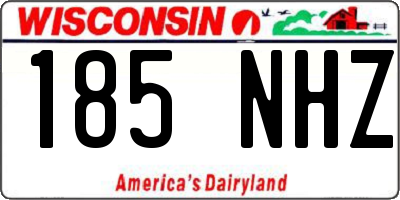 WI license plate 185NHZ
