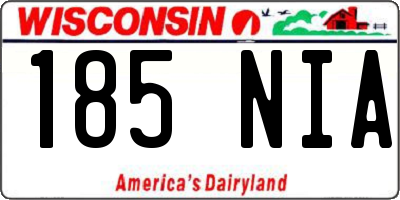 WI license plate 185NIA