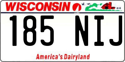 WI license plate 185NIJ