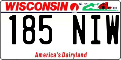 WI license plate 185NIW