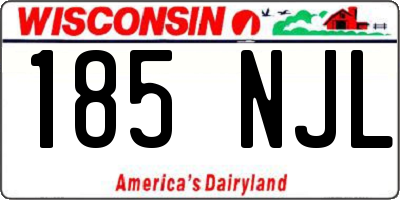 WI license plate 185NJL