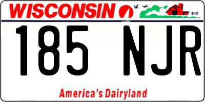 WI license plate 185NJR