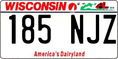 WI license plate 185NJZ