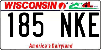 WI license plate 185NKE