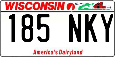 WI license plate 185NKY