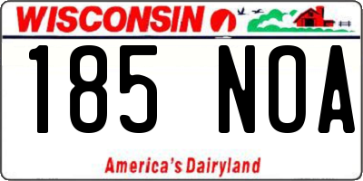 WI license plate 185NOA
