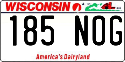 WI license plate 185NOG