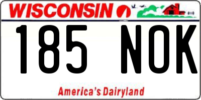 WI license plate 185NOK