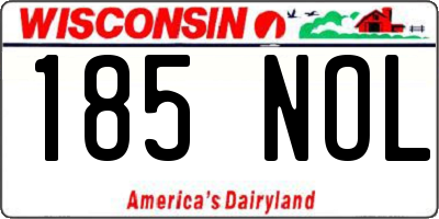 WI license plate 185NOL