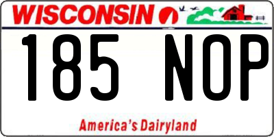 WI license plate 185NOP
