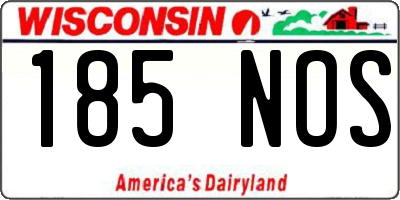 WI license plate 185NOS