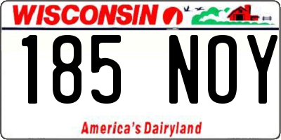 WI license plate 185NOY