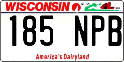 WI license plate 185NPB