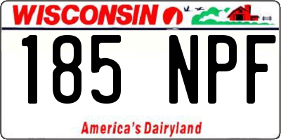 WI license plate 185NPF
