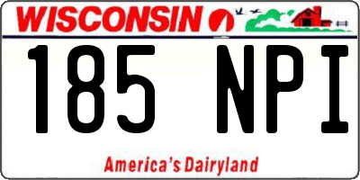 WI license plate 185NPI