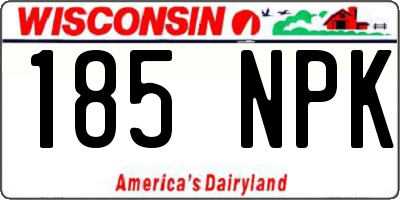 WI license plate 185NPK