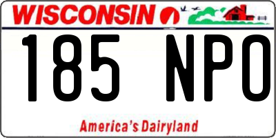 WI license plate 185NPO