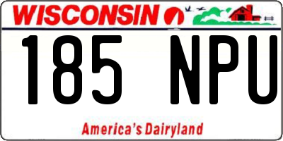 WI license plate 185NPU