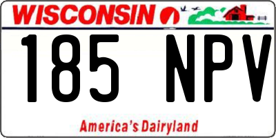 WI license plate 185NPV