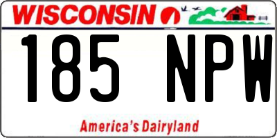 WI license plate 185NPW