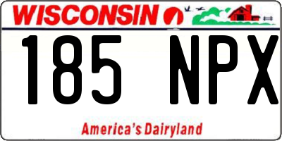 WI license plate 185NPX