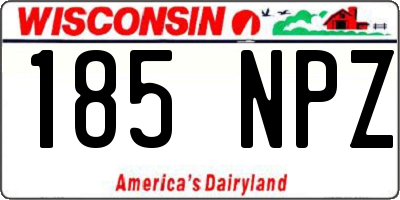 WI license plate 185NPZ