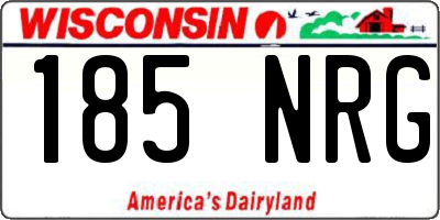 WI license plate 185NRG