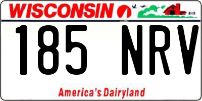 WI license plate 185NRV