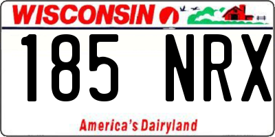WI license plate 185NRX