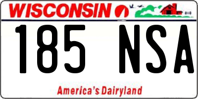 WI license plate 185NSA