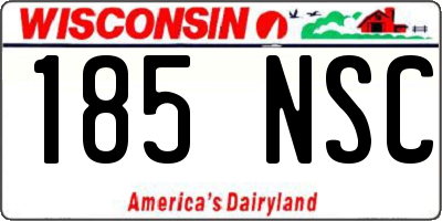 WI license plate 185NSC