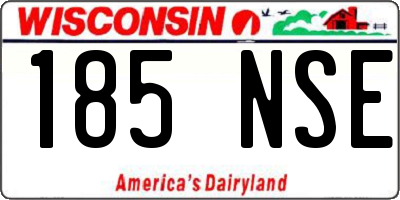 WI license plate 185NSE