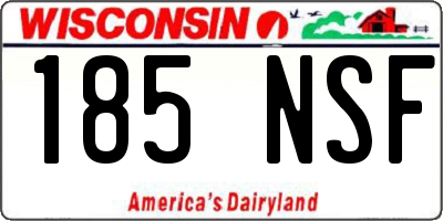 WI license plate 185NSF