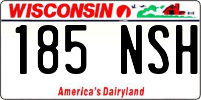 WI license plate 185NSH