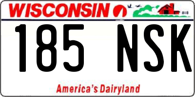 WI license plate 185NSK