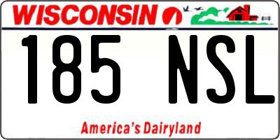 WI license plate 185NSL