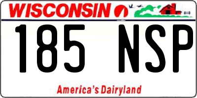 WI license plate 185NSP