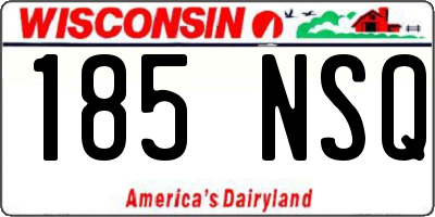 WI license plate 185NSQ