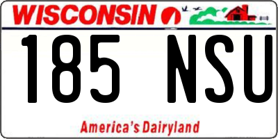 WI license plate 185NSU